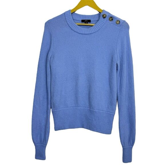 J. Crew Womens Alpaca Merino Wool Crewneck Sweater XS Blue Soft Yarn Preppy - Picture 1 of 5
